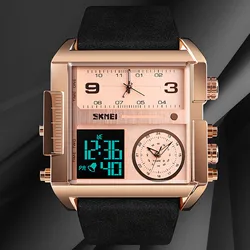 Luxury Man Wristwatch Rectangle Waterproof Luminous Day Week Men Watch Digital Multifunction Men's Watches Quartz Reloj