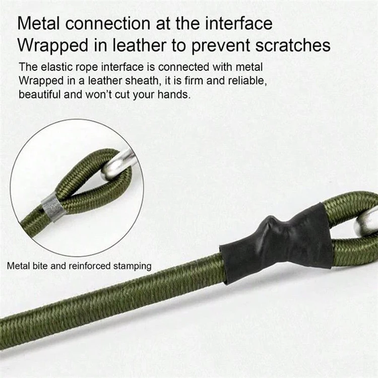 30 cm–210 cm langlebiges, robustes, elastisches Seil für den Außenbereich, 7 mm dick, Frachtgurt, Gepäckgurtverschluss – Detail 4