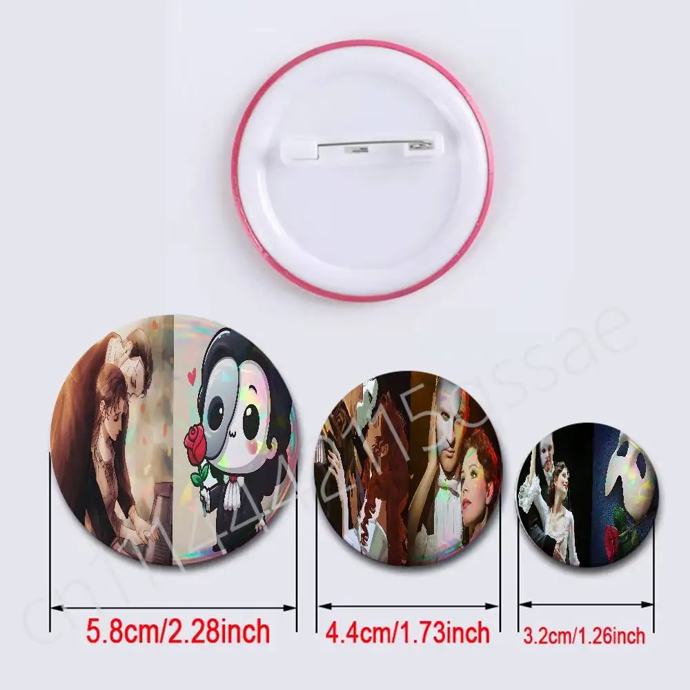 FOR The Phantom of the Opera Round Badge 2Pcs Button Pin Brooch Cosplay Prop Collection Souvenir Bag Ornament