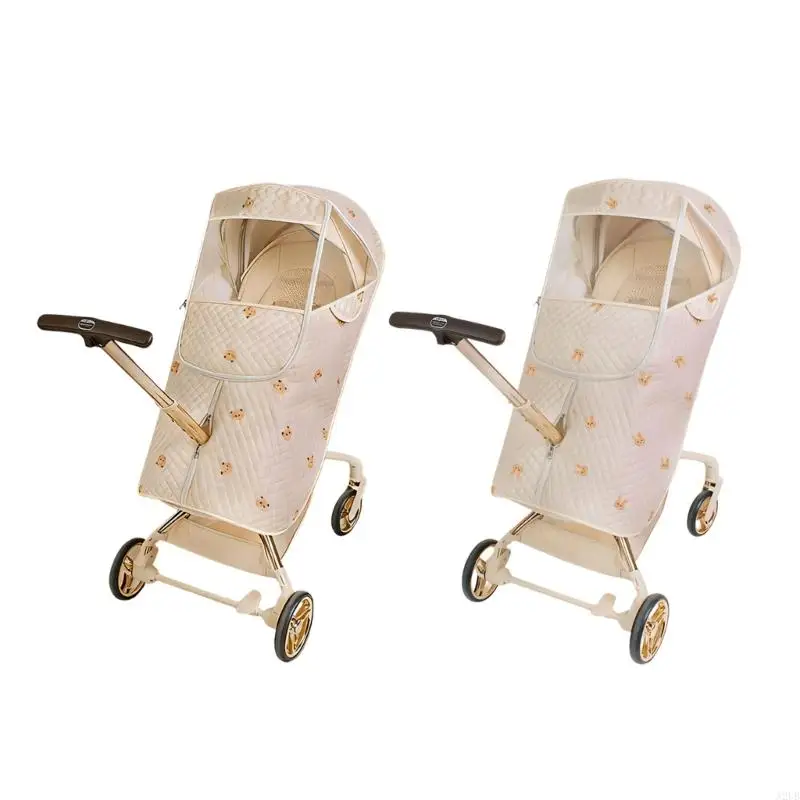 Universal Baby Pram Rain Cover With Large Storage Pockets Protects From Wind Rain And Snow Pram Rain Shield A2UB