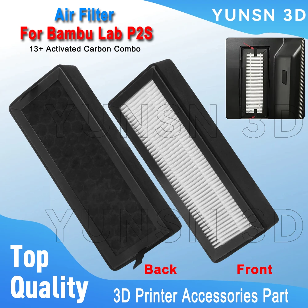 

Комбинированный воздушный фильтр HEPA 13+ с активированным углем для Bambu Lab P2S, ультрафильтр для 3D-принтера Bambulab P2S, аксессуары и запчасти