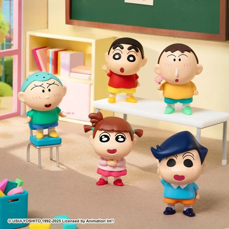 

Набор из 6 случайных мини-фигурок Funism Genuine Crayon Shin Chan Blind Box Shiro PuppyHead TimeCapsuleCute для декора рабочего стола, подарок для коллекционеров