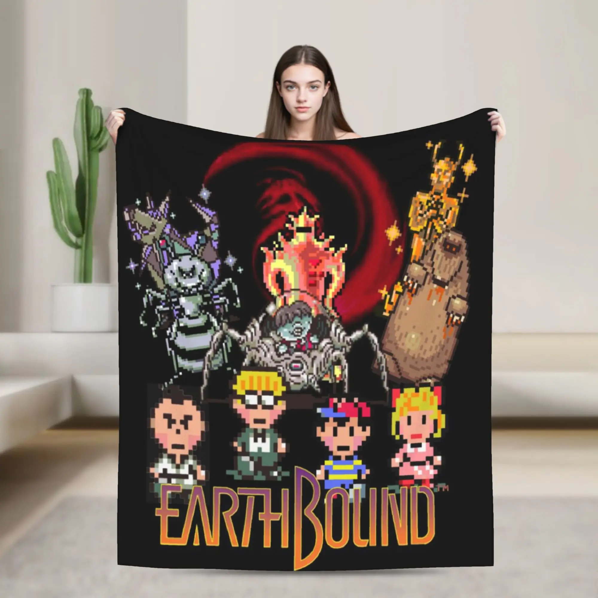 New Arrival Earthbound Mega Sprite Sheet Blankets Lightweight Thin Flannel  Relax Throw Blanket Machine Washable