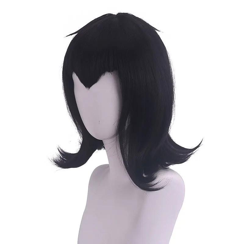 Perruque de Cosplay synthétique longue noire, perruque de Costume pour fête d'halloween, jeu de rôle Anime, Fiber résistante à la chaleur