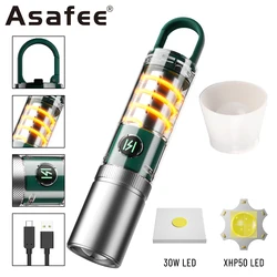 Asafee 800LM Exquisite Camping Portable Light CB-936 Work Light 30W LED/XHP50 LED Internal Battery Telescopic Zoom Press Switch