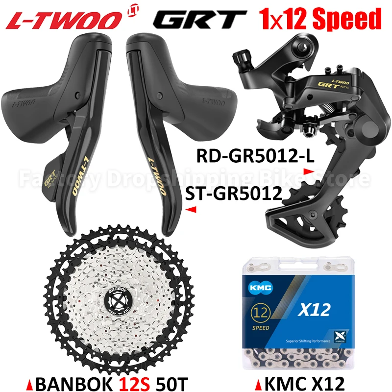 LTWOO GRT 1x12 Speed Gravel Road Bike Derailleur Kits Mechanical Brake Without Damping Rear Derailleur BANBOK 50T Cassette