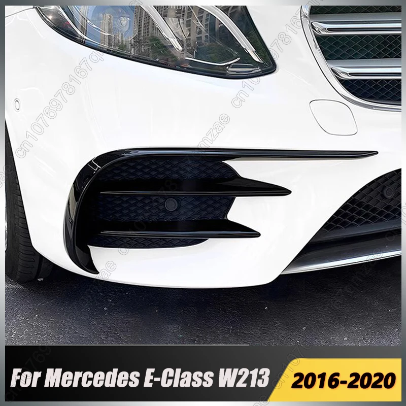 

Для Mercedes-Benz E-Class W213 E260 E300 E53 AMG 2016-2020 6 шт. глянцевый черный передний бампер, разделитель губ, спойлер, комплекты кузова