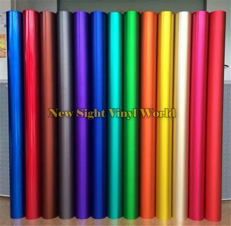 

Blue & Green & Red & Gold ICE Satin Chrome Car Vinyl Wrap Film Matte Chrome Vinyl Wrapping Laptop Car Sticker 1.52X18m/Roll