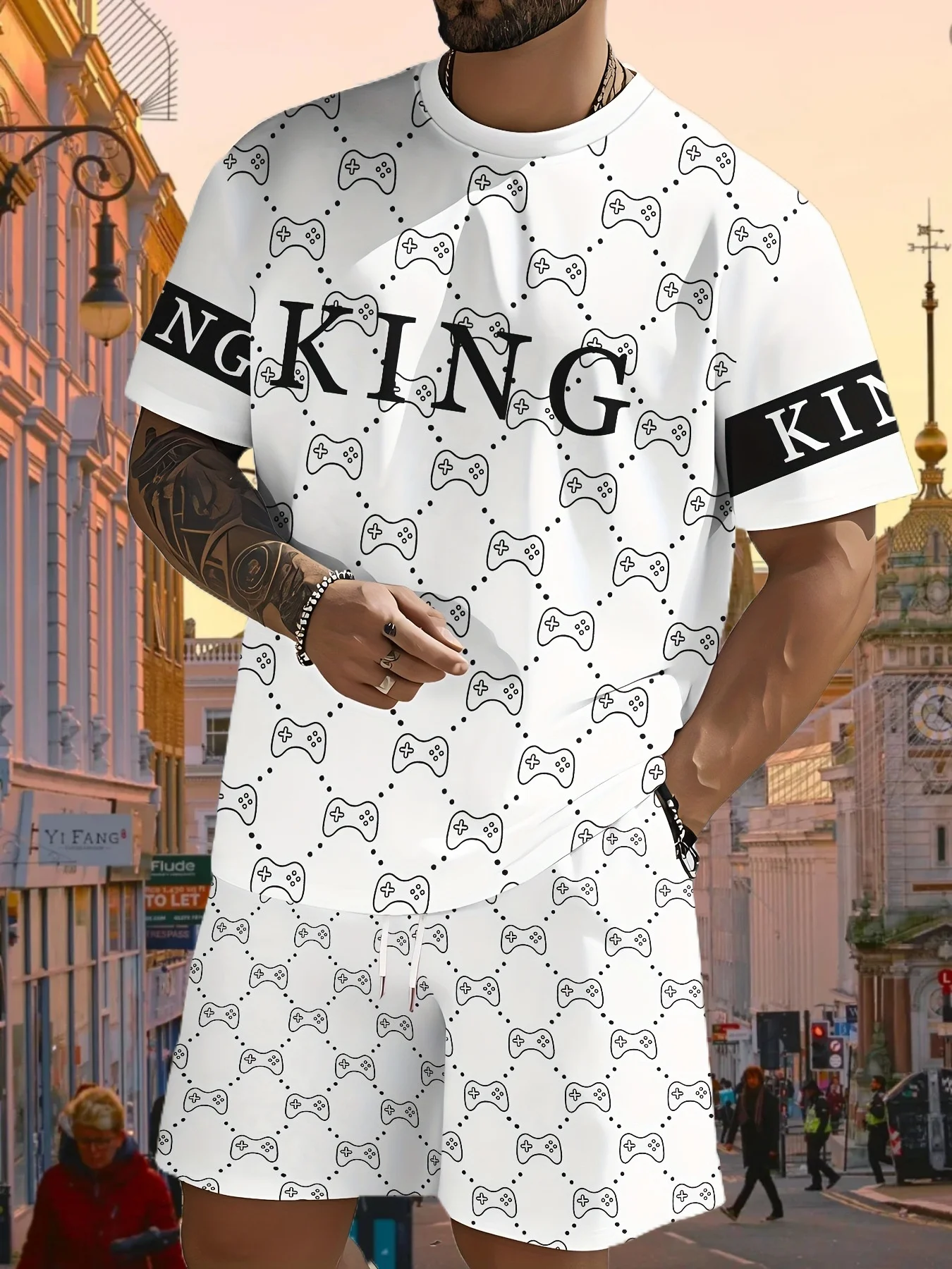 

2025 Latest Hot T-shirt Set 3D Vacation Style Trendy Various Elements Fashionable Street Men's Set Summer Top Shorts Breathable