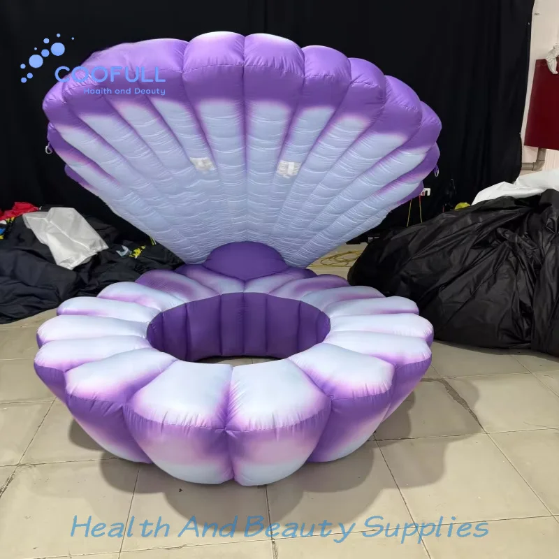 Coofull Wedding Party Event Inflatable Water Shell Sofa Bed with Led Light Inside for Stage Decoration