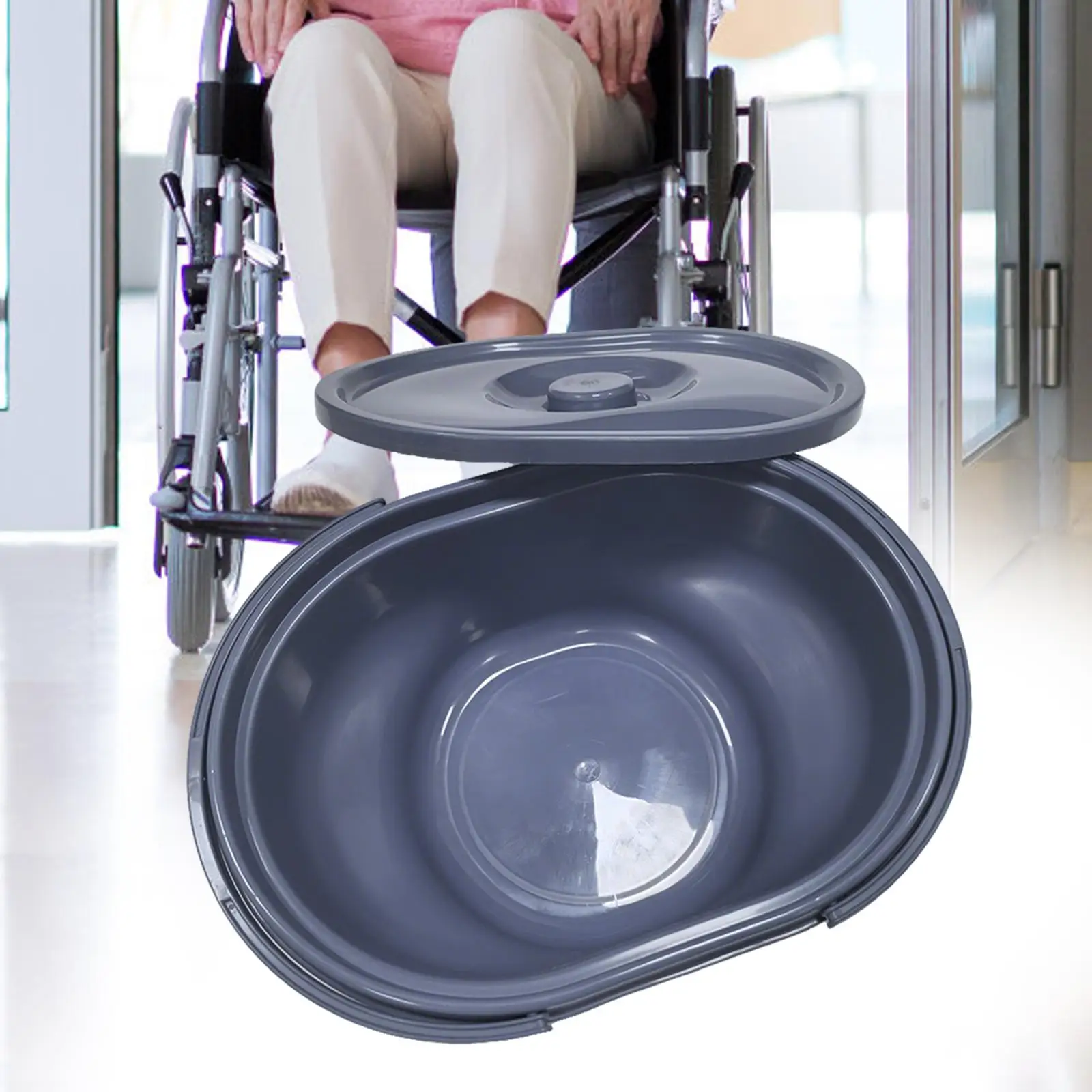 وعاء الغرفة العملي قعادة عديم الرائحة سهلة التنظيف Bedpan غطاء مانع للتسرب السرير صوان مبولة للمنزل الحمام ليلة التخييم السفر