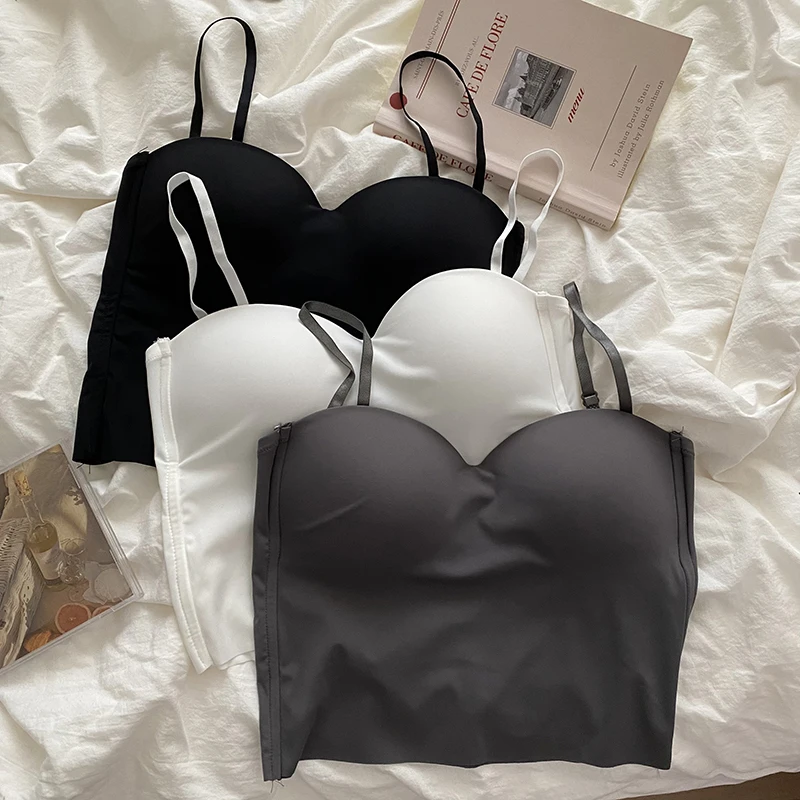 Heiße Mädchen Dünne Abschnitt Doppel Straps Einfarbig Hosenträger Innen Sport Weste Sexy Oberbekleidung Boden Schlanke Frauen Crop Tops Bh – Detail 5