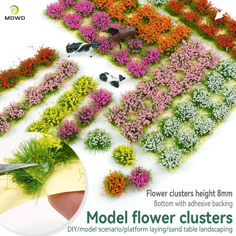 DIY 소형 시뮬레이션 꽃 잔디 클러스터 모델 정원 모래 테이블 장면 레이아웃 디오라마 키트 건물 풍경