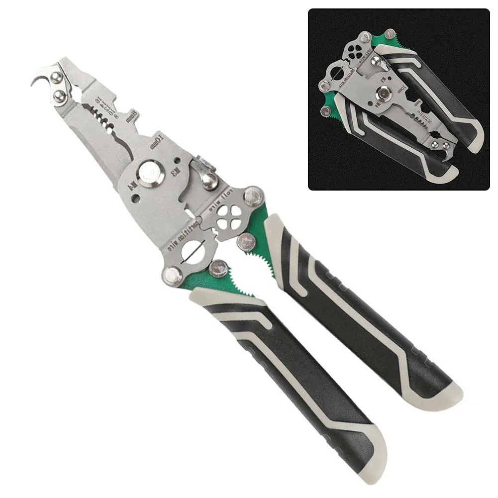 18 In 1 Wire Stripper Plier Multi-Function Crimper Cable Cutter Strip Plier Handheld Foldable Electrician Pliers Hand Tools ﻿