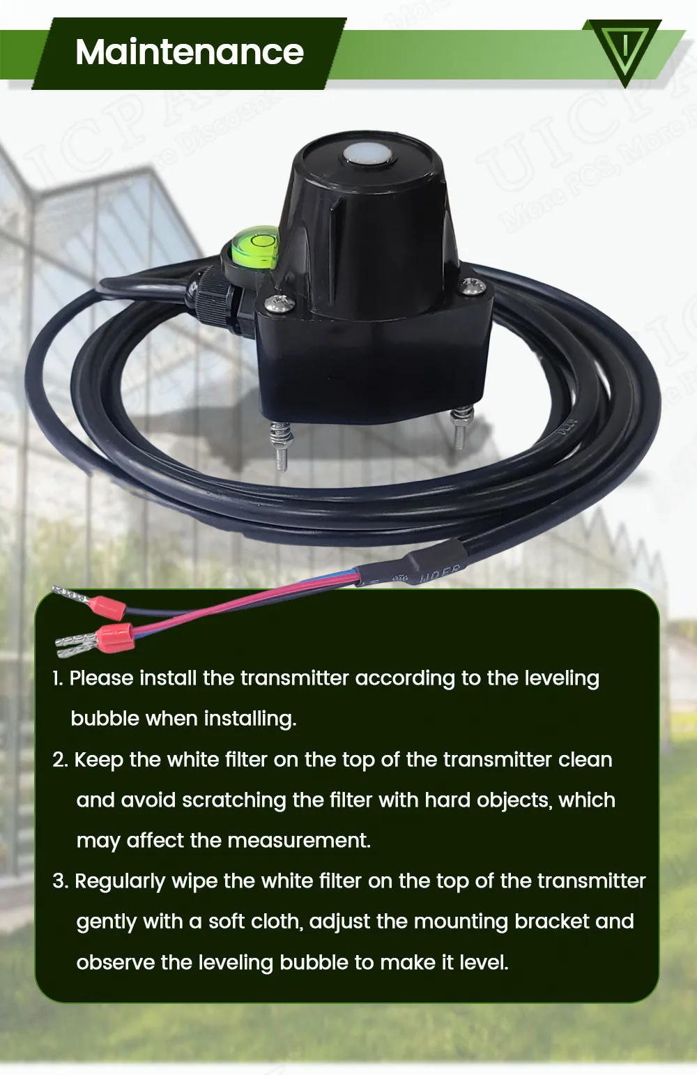 Umgebungslicht-Beleuchtungsstärkesensormodul 400–1100 NM, Sonnenlichtintensitätssender, Messung 0– 200000 LUX 4-20mA RS485 Modbus – Detail 7