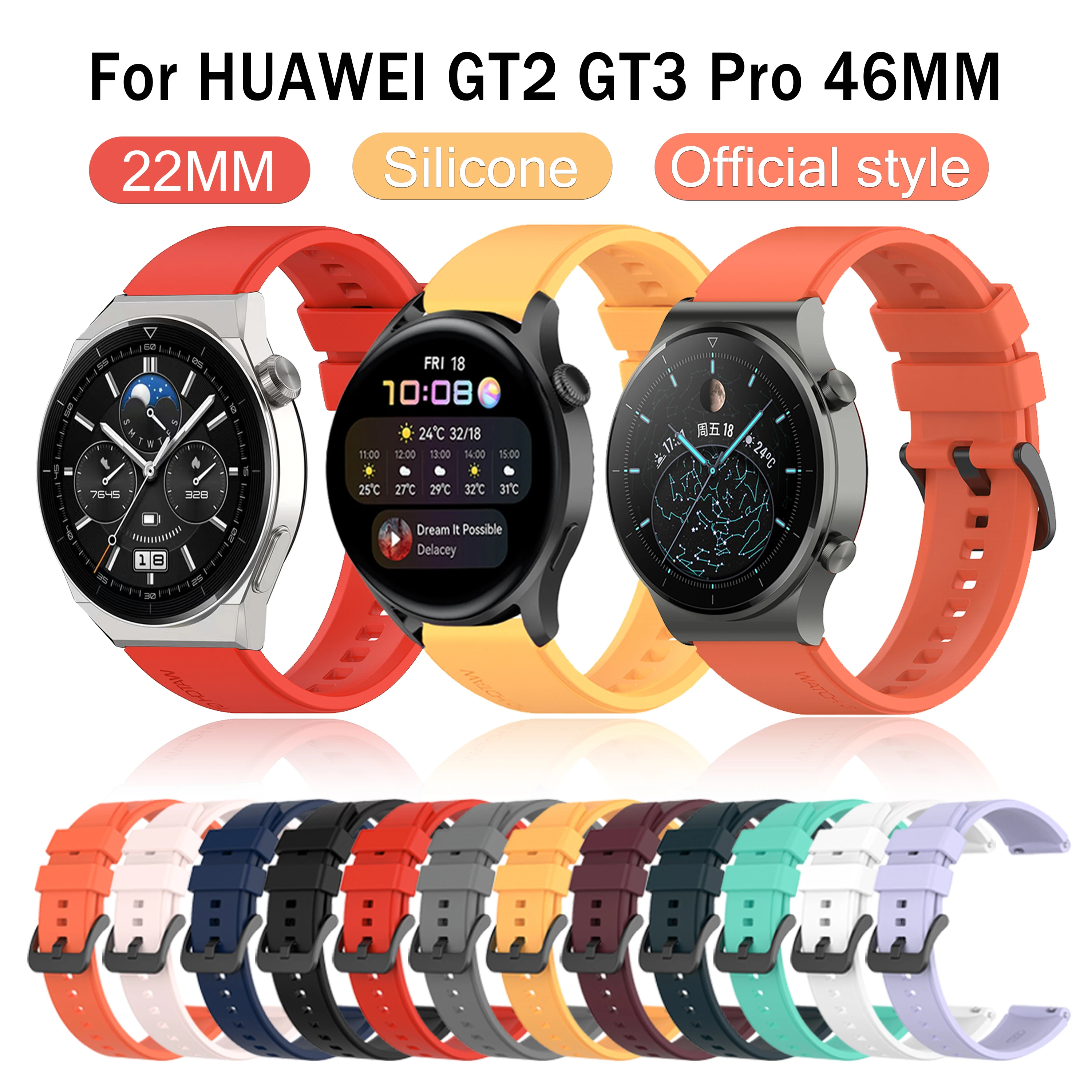 

22mm Strap for Huawei Watch GT 2 Pro Smart Watch Band Bracelet for Huawei GT2 GT 3 Pro 46MM/Xiaomi Watch S1 Active Watch Correa