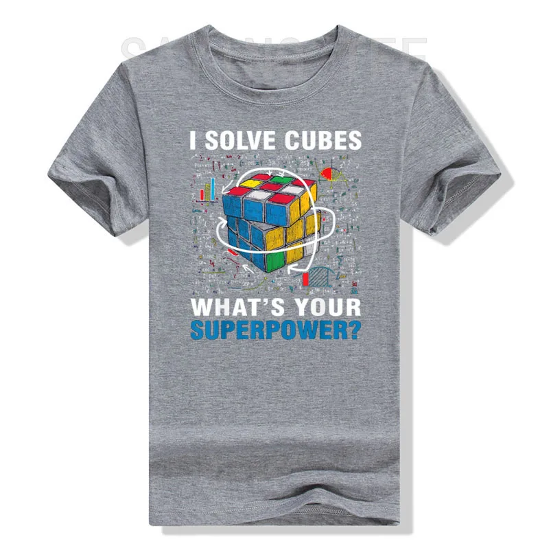 I Solve Cubes Superpower Funny Speed Cubing T-Shirt Math Lovers Students Nerds Graphic Tee Tops Schoolwear Clothes Novelty Gifts