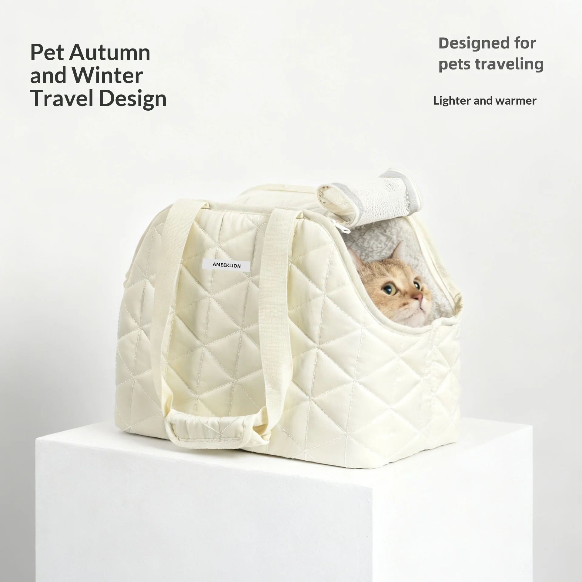 

New Portable Winter Warm Cat Dog Carrier, Crossbody Sling Bag with Head-Out Design, Breathable Pet Shoulder Bag for Small Dogs