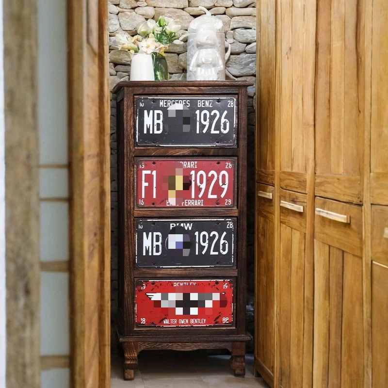 Carro organizador de madera para peluquería Retro con ruedas, carro de almacenamiento de herramientas de salón de campo americano, carro móvil para