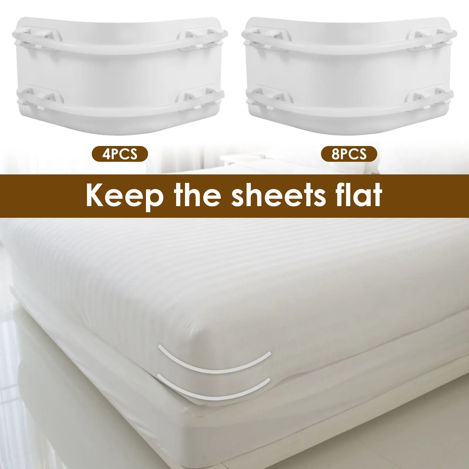 

4/8Pcs Heavy Duty Bedsheet Corner Tightener Clips Bed Sheet Holder for No More Loose Sheets Lock Sheet Holders Bed Sheet Gripper