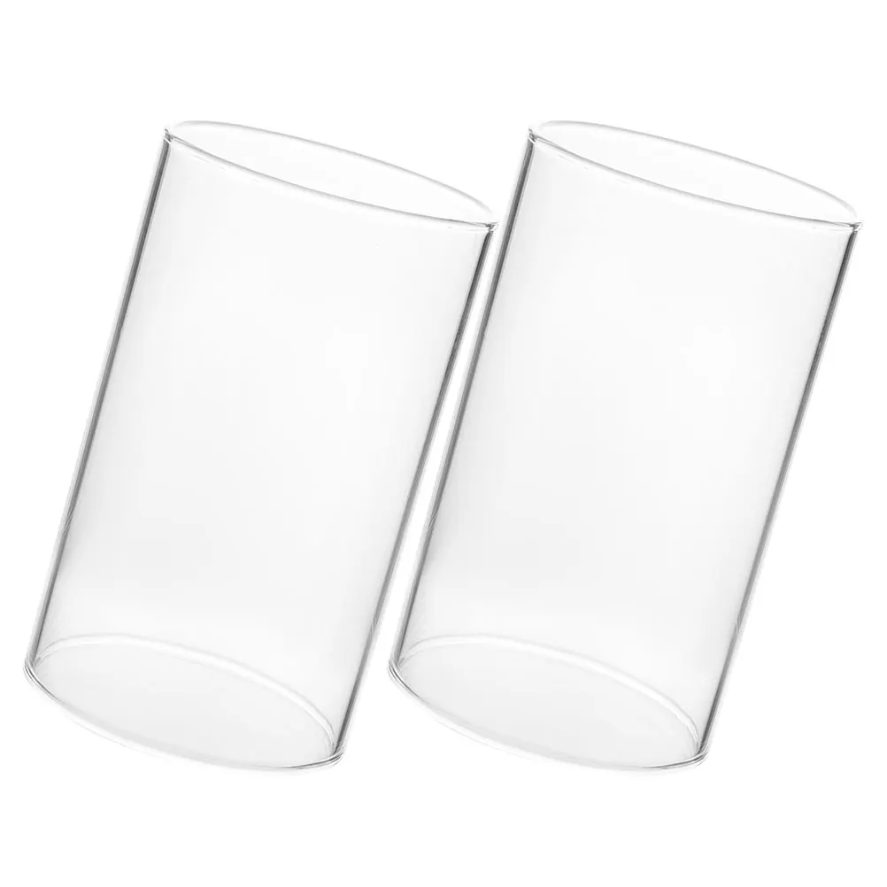 

2 Pcs Glass Lampshade Covers Candles Shades Dining Table Chimney for Holders