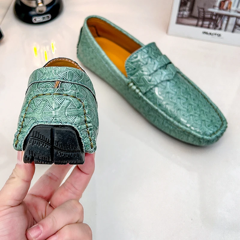 YRZL Handmade Loafers for Men Casual Leather Shoes Mens Loafers Moccasins Breathable Slip on Big Size 48 Driving Shoes for Men