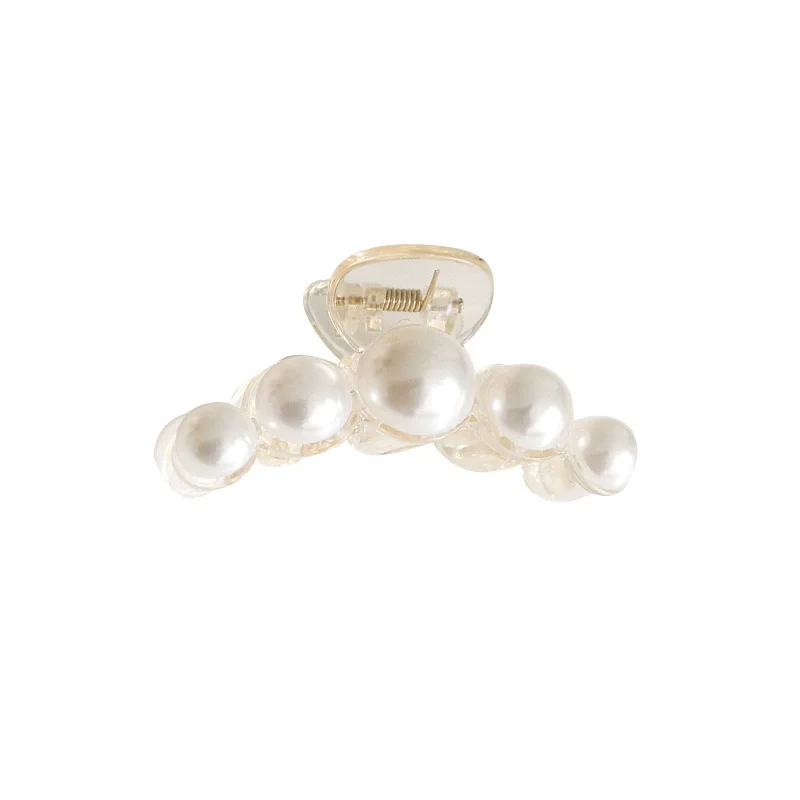 Eleganti clip per artigli per capelli in acrilico con grandi perle Hyperbole, mollette per acconciature per trucco di grandi dimensioni per accessori per capelli da donna