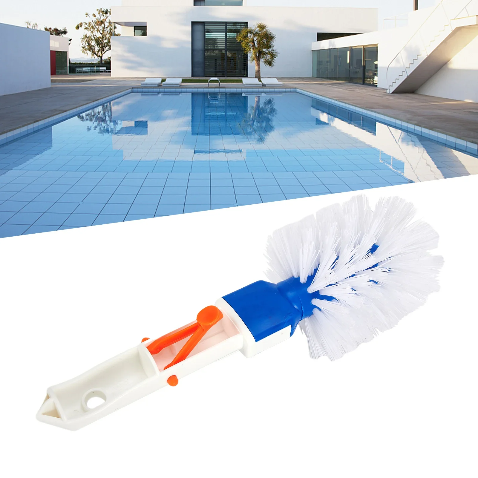 For Above Ground Pool Step Cleaning Brush Stiff Bristles Round Design Easy Rotating Movement Convenient Replacement