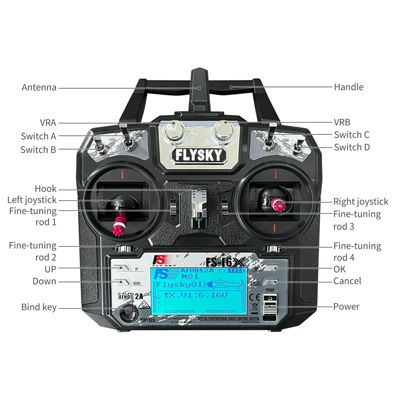 FLYSKY FS-i6X FS i6X 10CH 2.4GHz AFHDS 2A RC Transmitter With iA6B