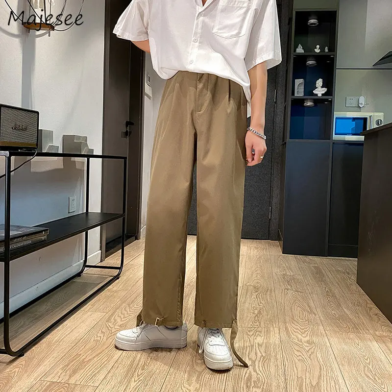 Men Casual Pants Streetwear American Hipsters Gentlemen Handsome Designer All-match Ins Teens Trousers Pantalones College Retro