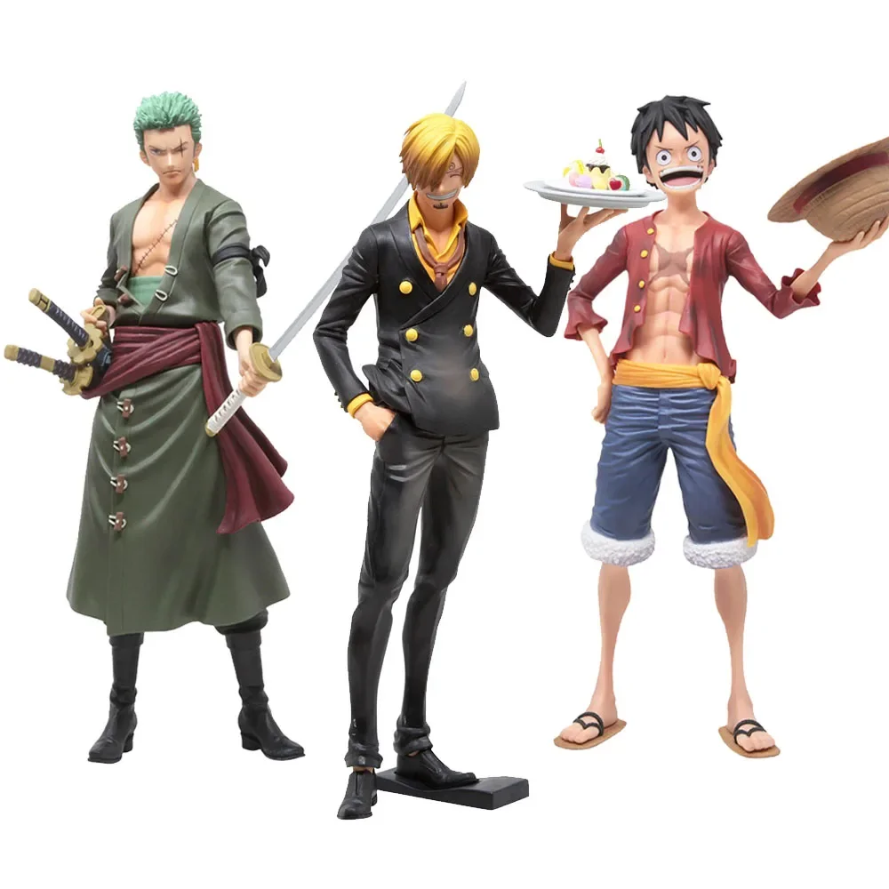 

One Piece Luffy Zoro Sanji Grandis 27CM PVC Janpan Anime OP Action Collection Figure Model Gift For Boys Collectible Toys