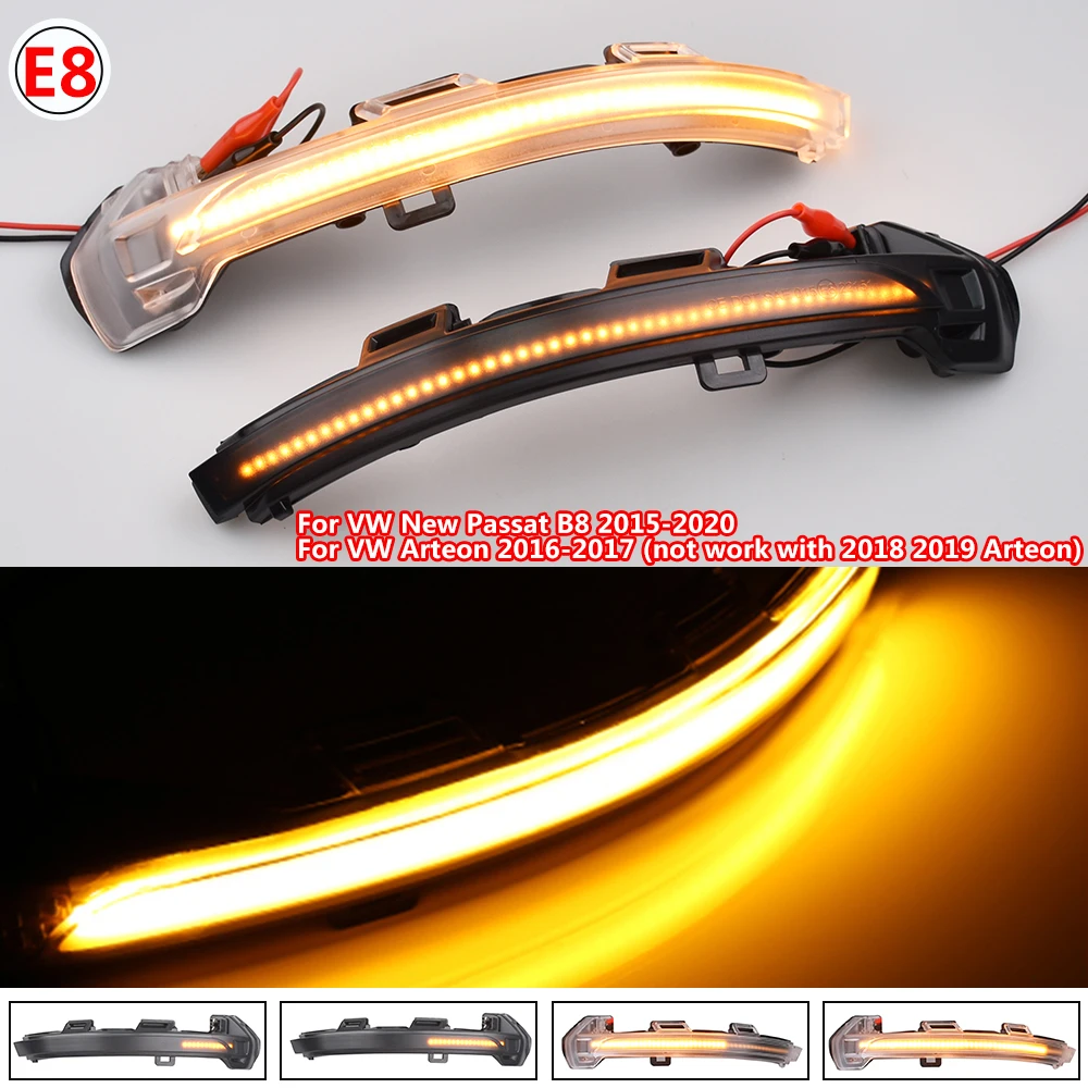 2pcs Dynamic Blinker For VW Golf MK8 VIII GTI R 8 GTD GTE 2020 2021 LED Turn Signal Light Mirror Indicator Sequential Car Parts