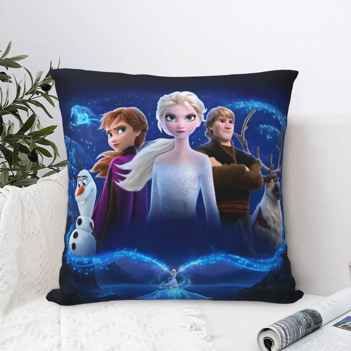 Frozen 2 Elsa Anna Valentine's Day Pillow Case Novelty Pillow Cover Square Cushion Cover Pillowcases For Living Room Chair