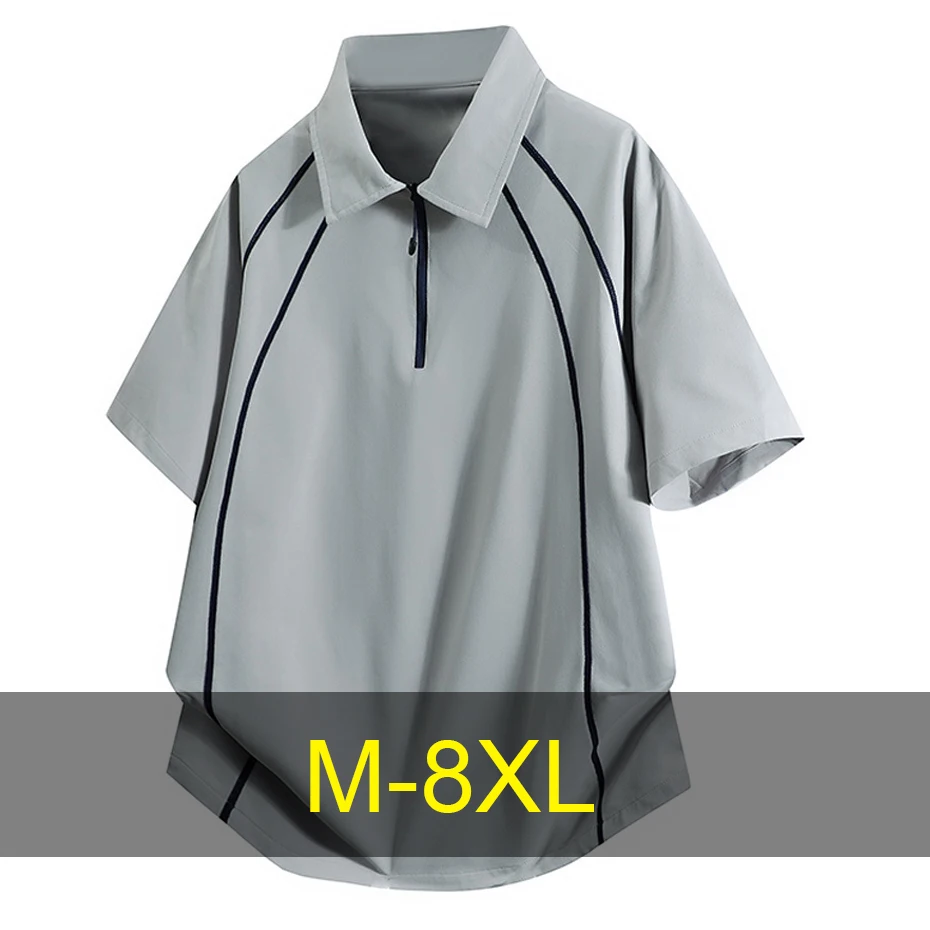 

8XL Plus Size T-shirts Men Summer Short Sleeve Tshirt Fashion Casual Lapel T-shirt Male Big Size 8XL