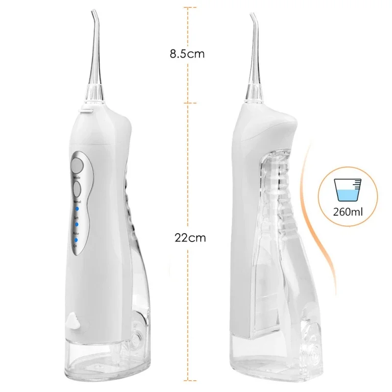 Hydropulseur dentaire portable aste par USB, capacité de 260ml, 5 buses