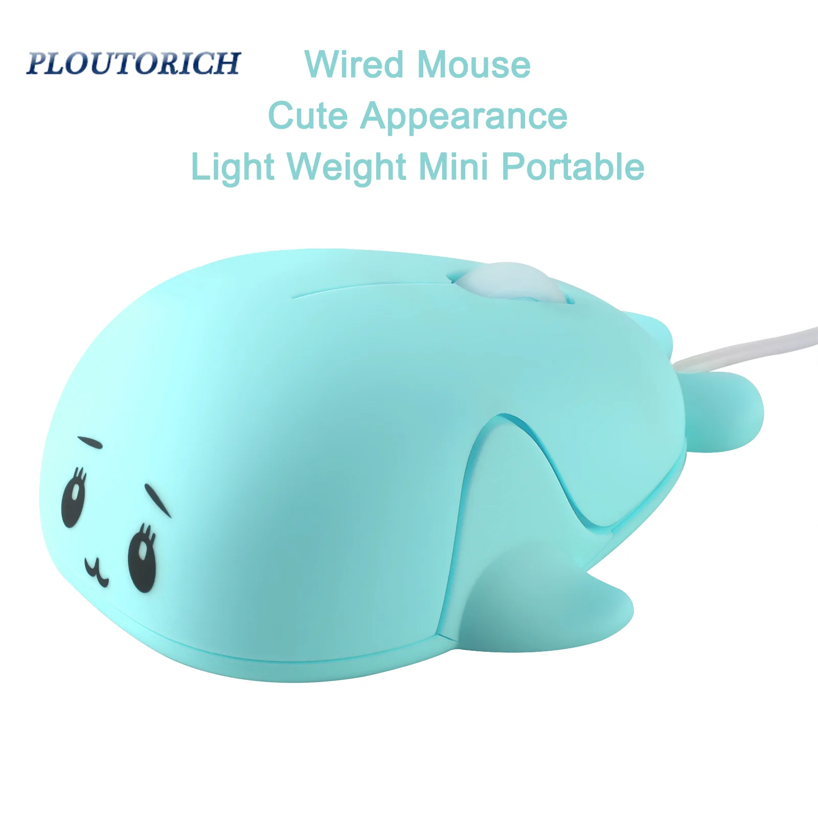 Wired Cute Dolphin Mouse Light Weight Mini Portable Creative Design 3 Button Suitable Small Hand Or Kid Office Gift PC Parts