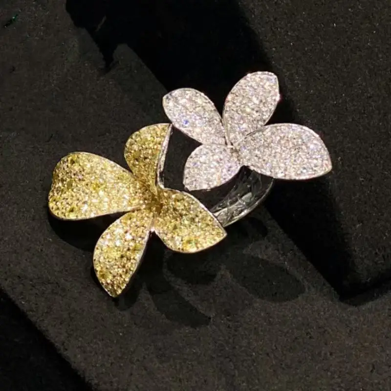 

Bellux Blossom Flower Дизайнерские элегантные женские кольца из стерлингового серебра 925, регулируемые кольца, оригинальные коктейльные кольца, дизайнерские роскошные кольца