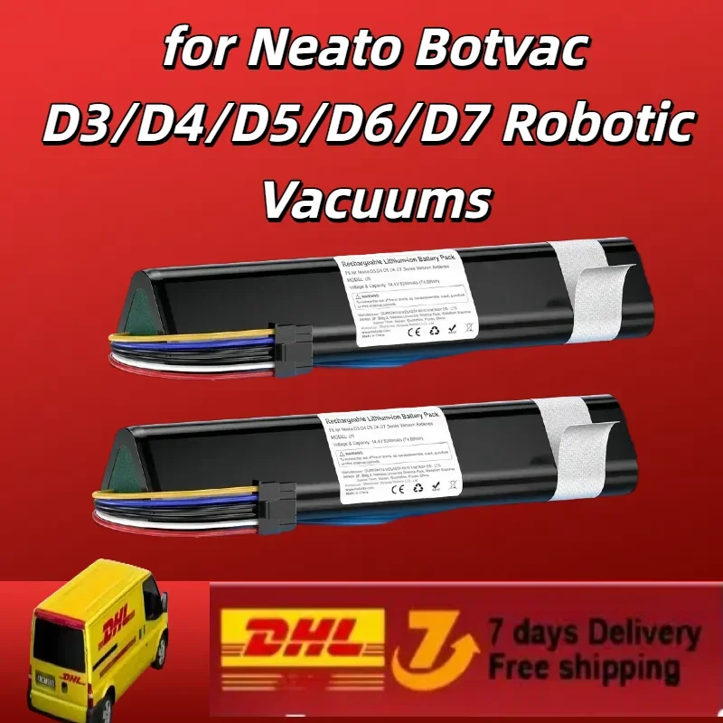 14.4V 6800mAh Replacement Battery–High Capacity for Neato Botvac D3/D4/D5/D6/D7 Robotic Vacuums Compatible with945-0225/205-0011