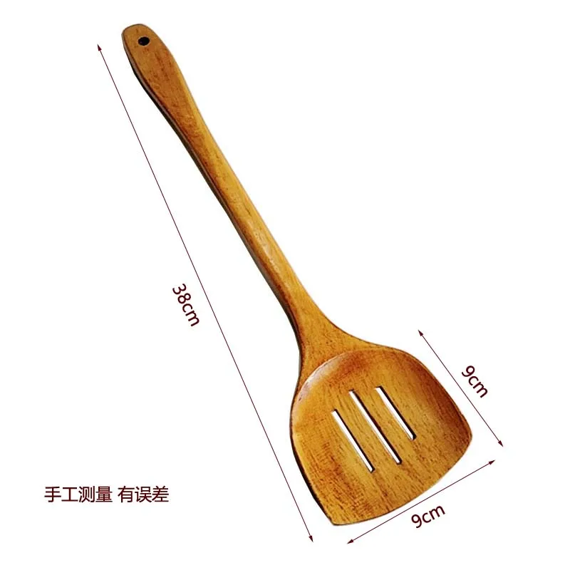 Wooden spatula non-stick special wooden spatula wooden cooking spatula high temperature resistant long handle solid wood spatula