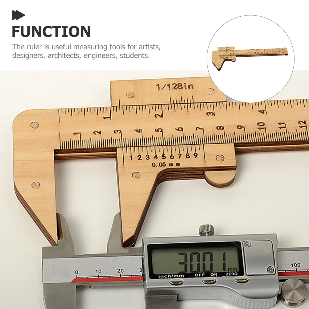 

Caliper Wooden Ruler High Hardness Elasticity Measuring Tool for School Office Workshop Portable Precision Measurement