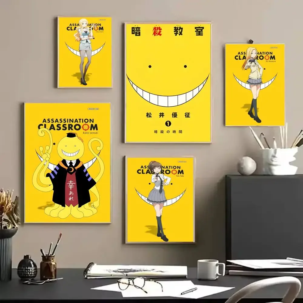 A-Assassination Classroom Anime Poster Stickers Waterproof Painting Wall Art for Bedroom Living Room Home Decor Decoration Gift