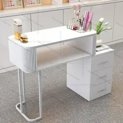 Japanese Manicure Tables Transparent Glass Tabletop Simple Manicure Table Storage Retractable Nail Desk Nail Salon Furniture