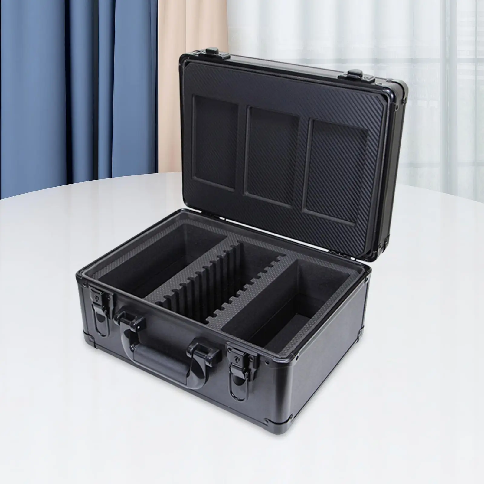 Graded Card Storage Box Sport Card Case Portable Sturdy Protector 3 Slots Card Slab Carrying Case with Locks for Game Card