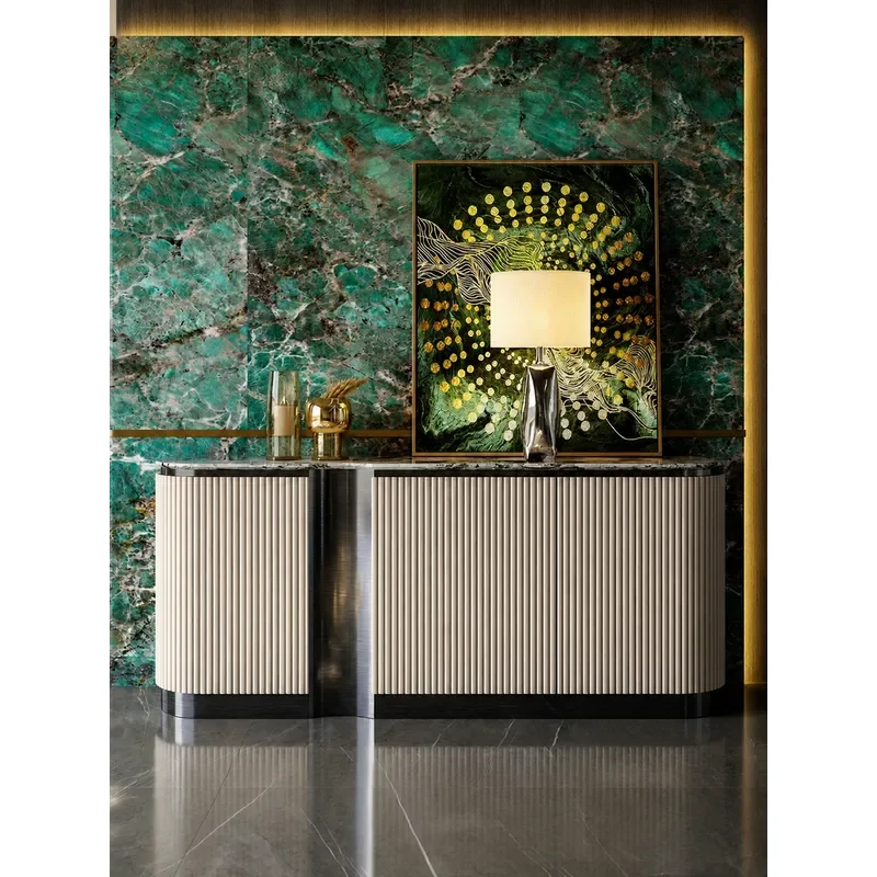 Italian Minimalist Side Cabinet Modern Wall Mounted Decorative Storage Unit for Living Room Entrance Tea Display Light Luxury