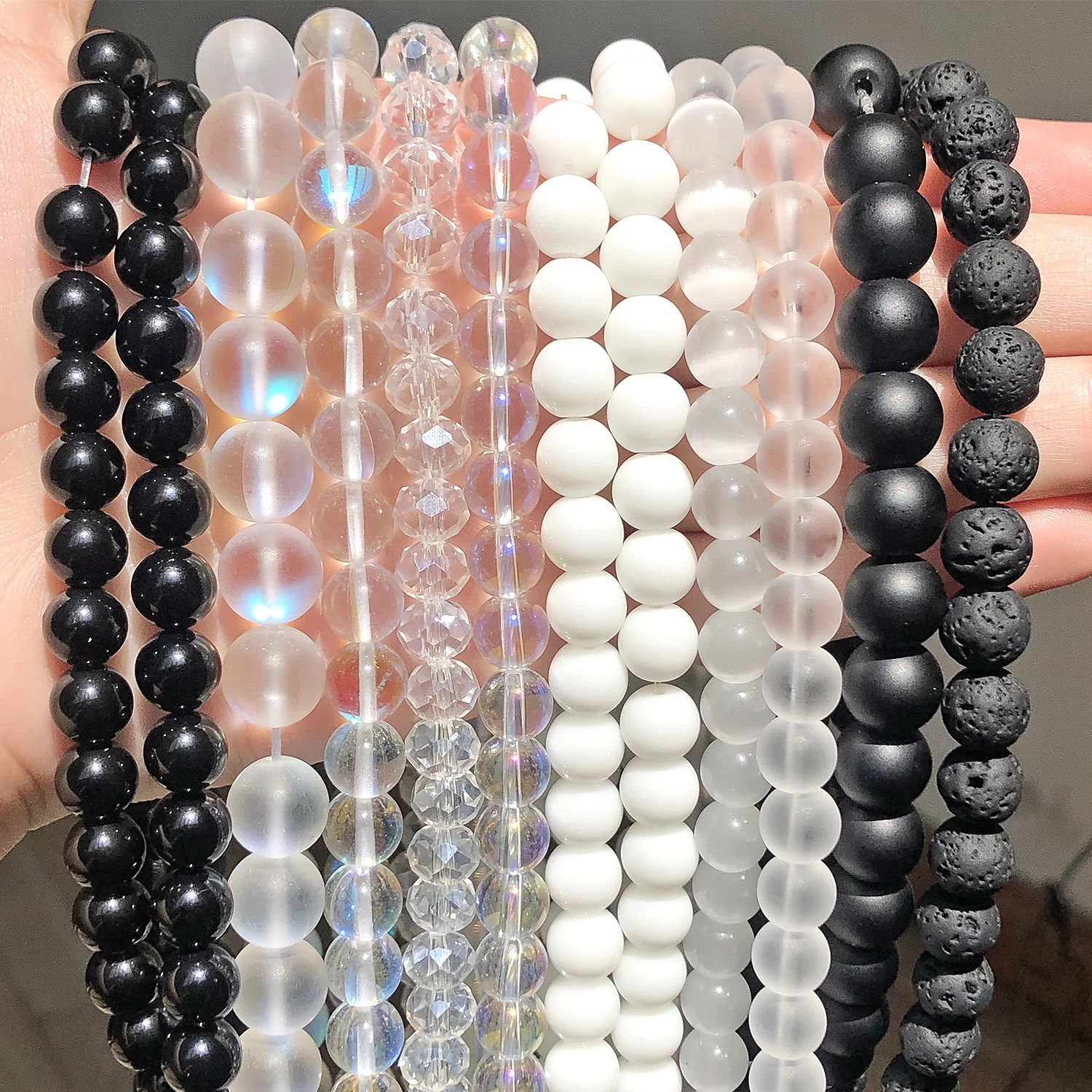 Wholesale 4 6 8 10 12mm Black White Matte Onyx Agates Round Beads Frost Dull Polish Agate Beads For Jewelry Making Diy Bracelet