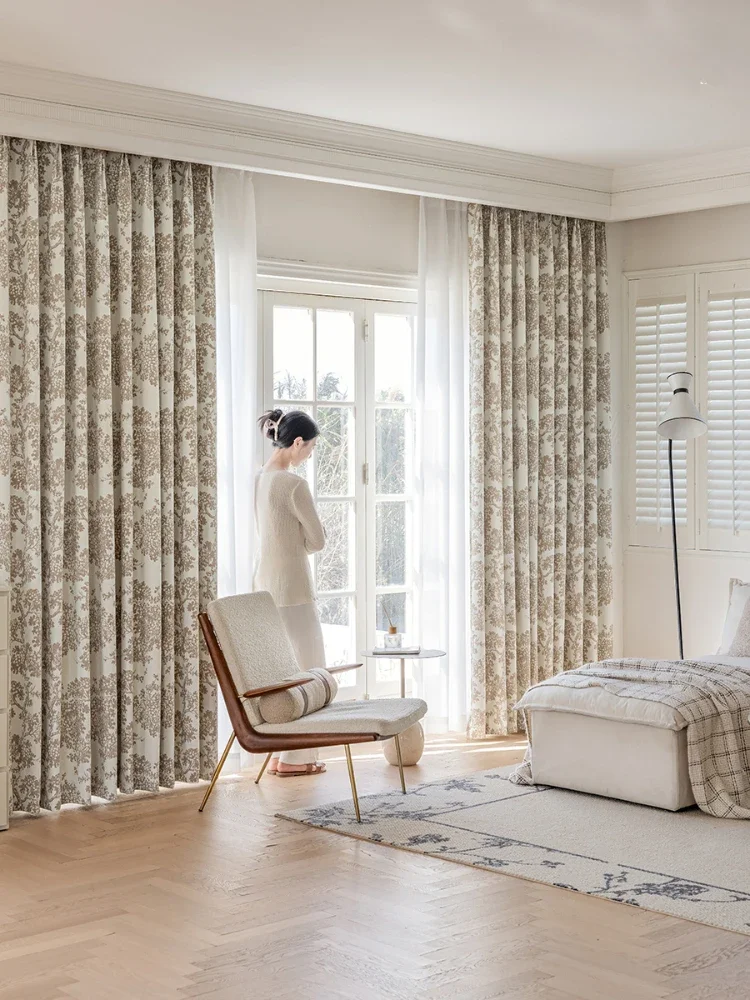 Nieuwe Chinese Kasjmier Gordijn Luxe Woonkamer Verduistering Gordijnen Chenille Pastorale Slaapkamer Gordijn Balkon Gordijnen Cortina