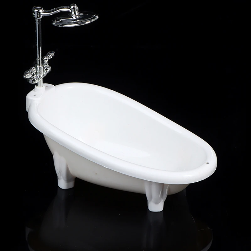 Muebles de bañera en miniatura para casa de muñecas, accesorios de baño para decoración de casa de muñecas, juguetes de imitación para regalo, 1/6