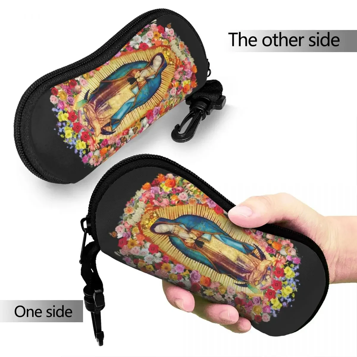 Our Lady Of Guadalupe Mexican Virgin Mary Glasses Case Waterproof Accessories Eyewear Storage Box Gift Eye Contacts Case