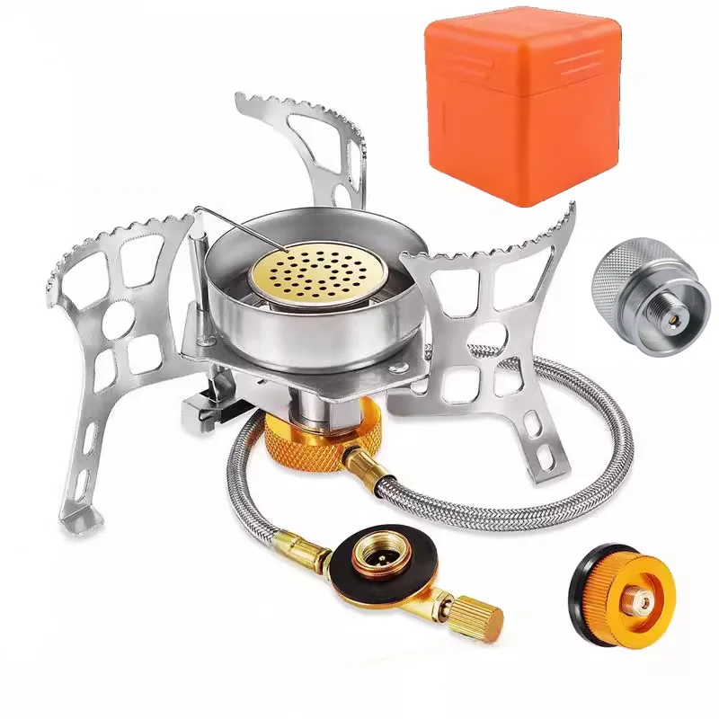 

Ветрозащитная газовая плита для кемпинга, мини-горелка, складная электронная плита, оборудование для приготовления пищи на природе, для походов, пикников, барбекю