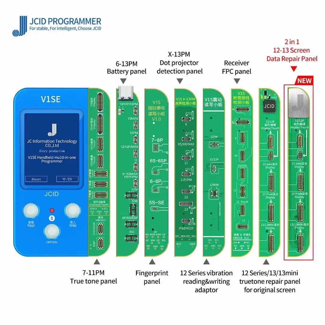 

JC V1SE(8 boards) full set for Phone Face ID fixer sensitive Original Color Touch Fingerprint Battery Face ID